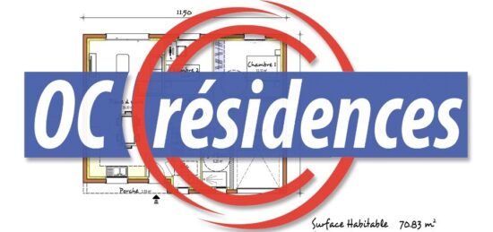 Plan de maison Surface terrain 72 m2 - 4 pièces - 2  chambres -  avec garage 