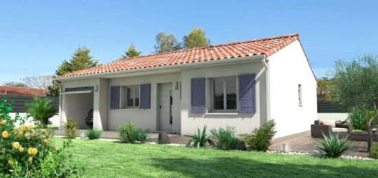 Plan de maison Surface terrain 73 m2 - 4 pièces - 2  chambres -  avec garage 