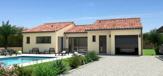 Plan de maison Surface terrain 115 m2 - 5 pièces - 4  chambres -  avec garage 